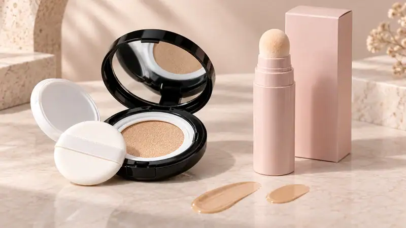 Foundation and liquid makeup applicators with packaging from Somewang Packaging.