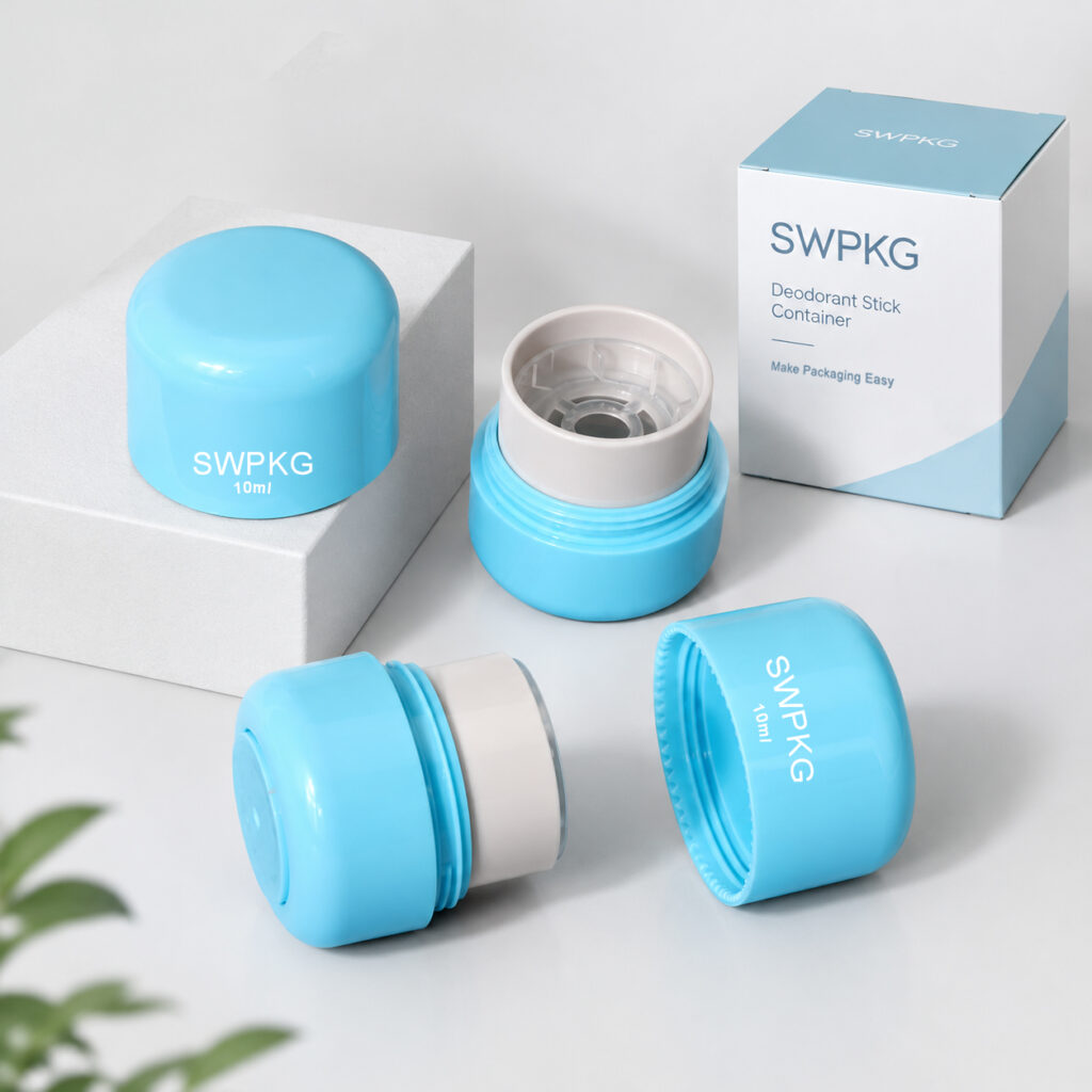 Somewang SWPKG deodorant stick container set in blue.