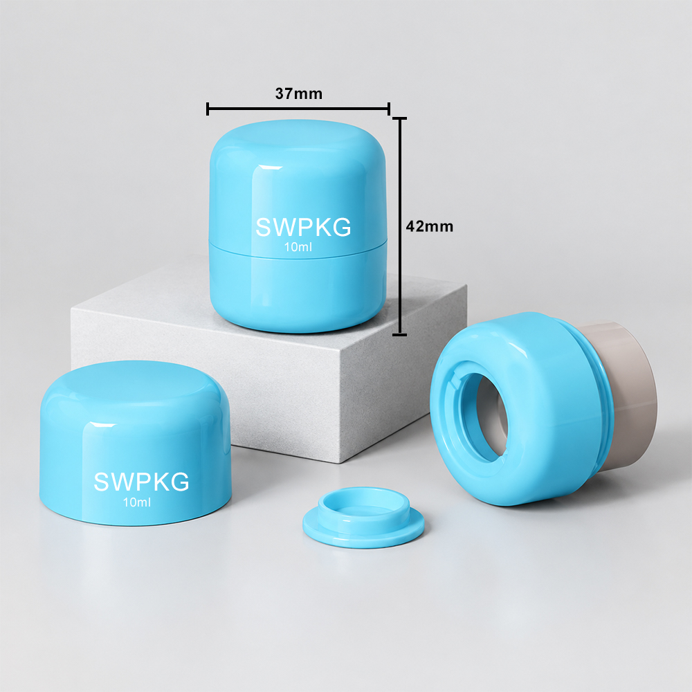 Somewang blue packaging cap and bottle components for SWPKG 10ml.